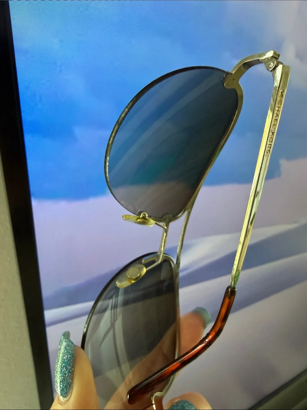 Michael Kors Aviator Sunglasses with Brown Gradient Lenses